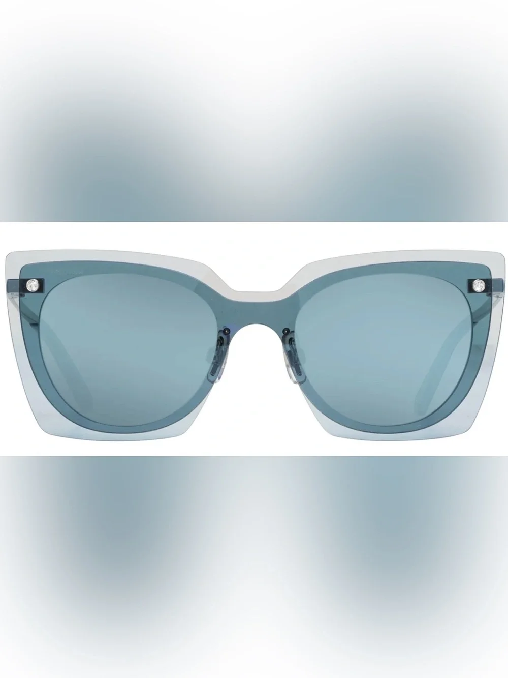 NWOB Swarovski Cat Eye Sunglasses SK201 - Silver Blue